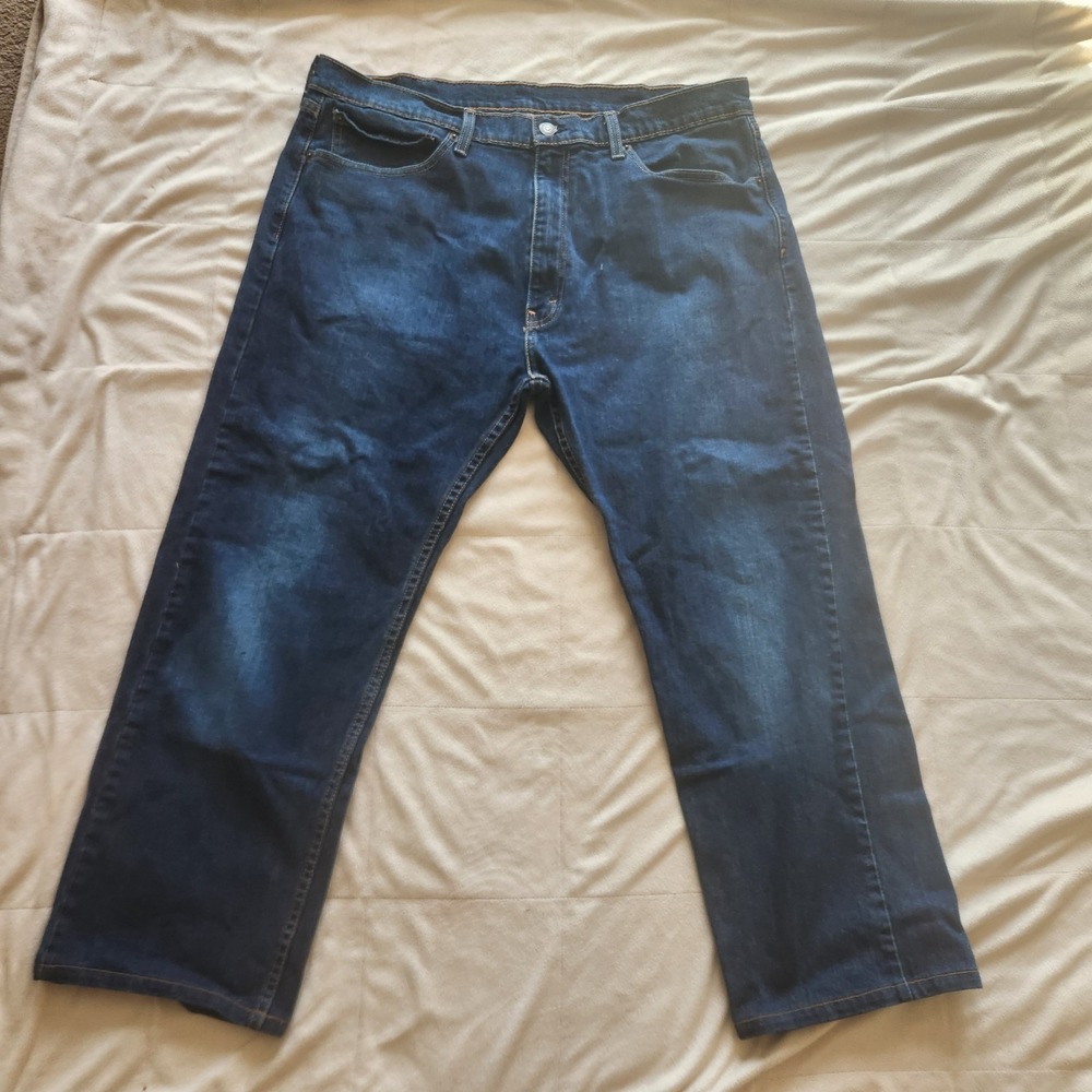 Levis 505 Mens Denim Jeans. Dark Wash. Size 38 x 30 Regular Fit Straight Leg